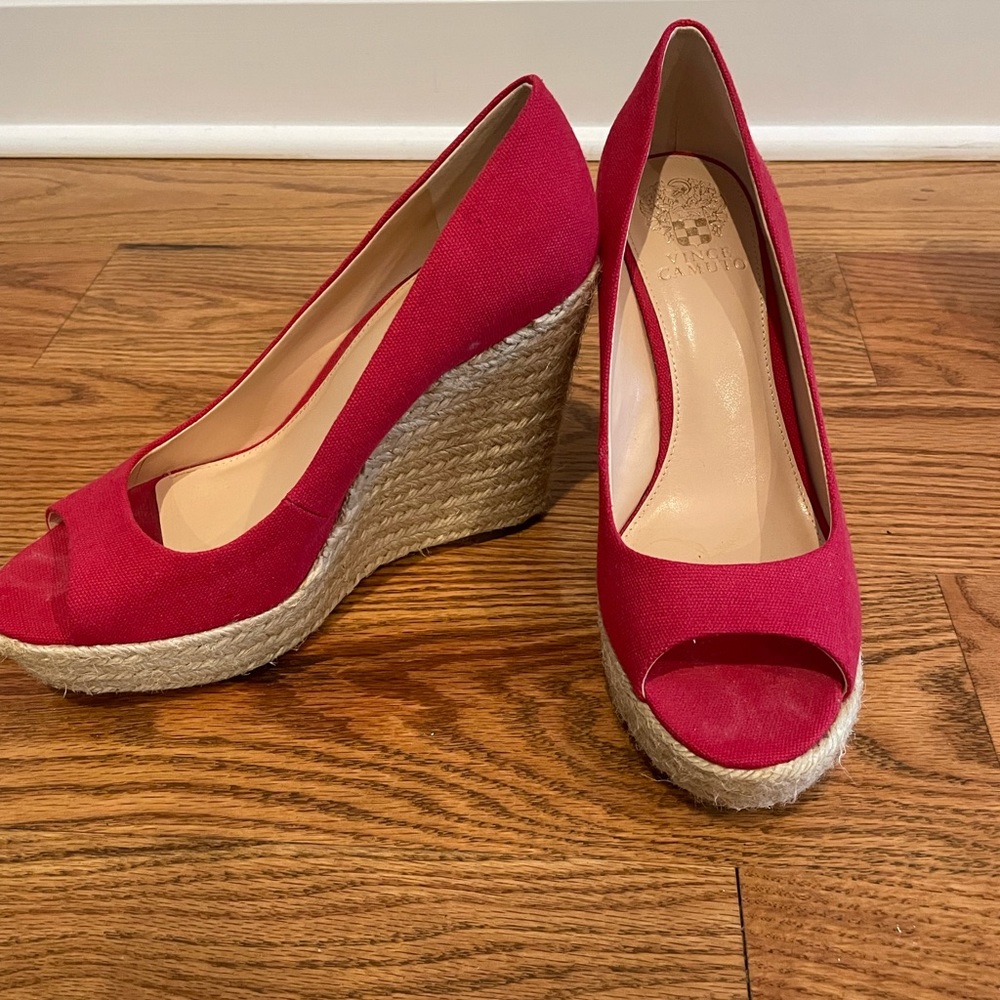 Red Vince Camuto wedges